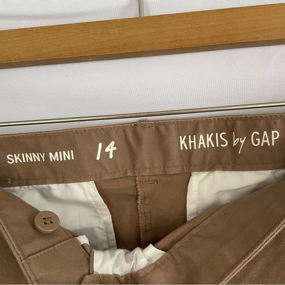 Khakis by GAP Tan Brown Chino cotton pants skinny mini size 14 light brown - Picture 8 of 12
